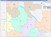 Lac qui Parle County Wall Map Color Cast Style